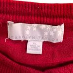 Carolyn Taylor Woman Cardigan Sweater XL Red Pearl Buttons SOFT Christmas Photo 4