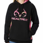 Realtree  Women's Black Edge with Hot Pink Camo Sweatshirt Hoodie  Size S Photo 0