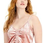 Hippie Rose NEW!!  Juniors' Ruched Tie-Hem Camisole Pink Velvet Photo 3