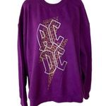 AC/DC Purple Gold Leopard Graphic Oversized Sweatshirt Unisex Size Large Photo 0