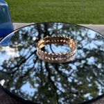 Rose Gold Hexagon Bracelet with Silver Accents Photo 1