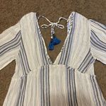 Blue Island NWOT white, blue, silver sparkle stripe coverup dress size medium Photo 2
