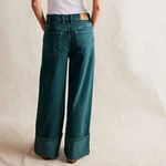 Free People NWT Final Countdown Cuffed Low-Rise Jeans in Luke Green Photo 2