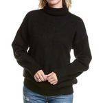 Femme Society Turtleneck Black Sweater Size Medium Minimalist Neutral Roll Neck Photo 0