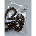 Brown satin thread Beaded Necklace With Gold Accents 30 Inches Long Photo 4