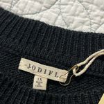 JODIFL  plus sz 1X black knit sweater drop shoulders crocheted colorful sleeves. Photo 10