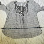 Lucky Brand  Size S Cream Black Lilah Mirror Embroidered Top Gypsy Indie Boho Photo 7