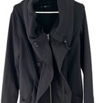 JARBO S /4 hooded stretch sweatshirt jacket Mid Length Luxury Designer womens Black Photo 2