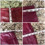 Sbetro Vegan Leather Pants Red S Slit Hem Rock Moto Biker Grunge Goth Edgy Prep Photo 8