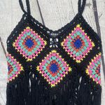 Hera Collection Crochet Granny Square Fringe Top NWT! Photo 8