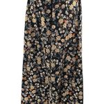 Halogen  Black Multicolor Floral Side Slit High Waisted Maxi Slip Skirt Size M Photo 2