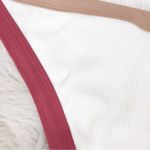 l*space L* Vacay Ribbed Classic Bikini Bottoms Cream Colorblock Red Tan Size XS New Photo 9