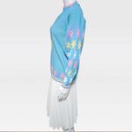 Vintage White 70s Preppy Pleated Polyester Pull On Midi Skirt Size 12 Photo 2