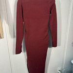ASOS  Knit Maroon Square Neckline Long Sleeve Sweater Dress Size 6 NWOT Photo 8