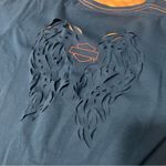 Harley Davidson  Logo t-shirt cut out wings on back large Rattlesnake Photo 1