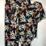 Ann Taylor Loft Women's Tropical Floral Blouse And Pant Set Multicolor Size 0 Photo 0