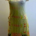 Alchemic Size Small Midi Sublimation Printed Dress With Side Slits. Yellow Photo 1