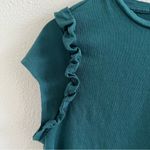 A New Day  Ruffle Sleeve Teal T-Shirt Top Blouse Medium Photo 3