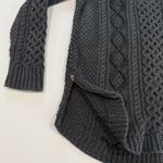 LL Bean Gray Fisherman Cable Tunic Cotton Pullover Crew Neck Sweater LARGE Photo 7