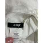Women's J.Crew White Linen Mini Dress with Beige Trim Size 4 Photo 13