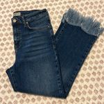 Topshop  Moto Dree Fringe Frayed Hem Cropped Jeans Blue Medium Wash Denim Size 28 Photo 7