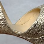 Jimmy Choo April 120 Metallic Foil Leather Platform Sandal Block Heels Gold 39 Photo 8