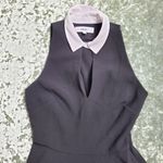 Likely  Fit & Flare White Collar Black Dress Photo 3