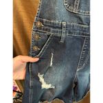 Kancan Womans Distressed Overall Jean Shorts Size Large Blue Photo 4