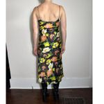 ASOS DESIGN satin midi slip dress in dark based floral print Size 4 Green Photo 5