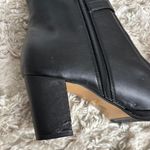 Black Vintage Leather Heeled Boots Size 6.5 Photo 7