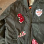 Ci Sono  Olive Green Patches Women's Flight Bomber Jacket Size Medium Photo 9