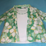 Alfred Dunner  2pc set floral button up and embellished tank top NEW size 18 Photo 1