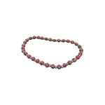 Women's University of Georgia Red Silver Beaded Necklace One Size Photo 1