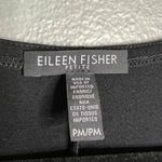 Eileen Fisher  Jersey Knit Tunic‎ Top 3/4 Sleeve Stretchy Black Sharkbite Hem PM Photo 2