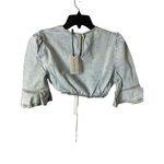 We Wore What  Women's Size Small Cropped Denim Jean Top Blue Light Wash NWT Photo 1