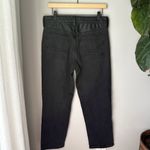 American Eagle BLACK STRETCH SUPER HIGH-WAIST VEGAN LEATHER ANKLE STRAIGHT JEAN Photo 6