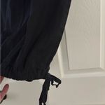 Flax  Black 100% Linen Cargo Tie Ankle Cropped Pants Size Medium Photo 1