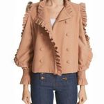 Ulla Johnson $750 NWOT  Wool Lucinde Double-Breasted Pea Coat Jacket Ruffles Sz P Photo 0