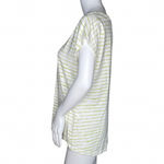Chico's ‎ Shirt Womens Medium White Green Striped Tee Classic Essential Casual Photo 2