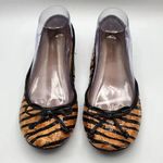 Kenneth Cole Reactions Ballet Flat Bow Brown Black Stripes Womens Size 7.5 Photo 0