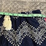 Xhilaration  medium women's navy shorts lined crochet pattern blue white Photo 4