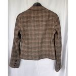 Theory Brown Plaid Wool Blend Blazer Jacket Size 4 Preppy Academia Office Work Photo 2