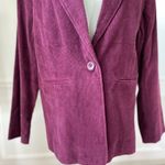 NWT QVC Denim & Co Merlot Burgundy Corduroy Blazer L Red Size L Photo 3