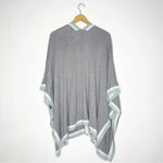 Chico's  Tipped Ruana Wrap Gray Blue Cardigan Sweater Size Large XLarge Photo 2