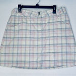 Nike ‎ Golf Skort Size 12  Pink Yellow Plaid A-Line Pockets Photo 0