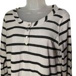Chaser  Women's Striped Henley Long Sleeve Top Size S Photo 4