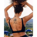 Aerie NWT  Jacquard Wide Strap Scoop Bikini Top Women's True Black Beach Size XL Photo 1