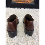 Nicole Brown Leather Ankle Boots Chelsea Style Block Heel Western Stitch Sz 6 Photo 3