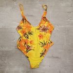 Desigual ππ Cancun One Piece Swimsuit ~ Tropical Yellow Floral Pattern NWT Photo 8