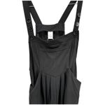 Halara  Black Textured Overall Jumpsuit Wide Leg Pockets Button Detail Size S Photo 4